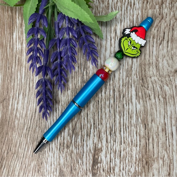 Handcrafted Christmas Pens Beaded Unique Artisan Gifts Office Accessories - Picture 7 of 10